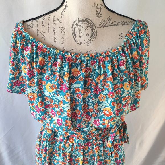 Lane Bryant Floral Convertible Off-The-Shoulder Maxi Dres Multicolor 14/16 - Picture 10 of 10